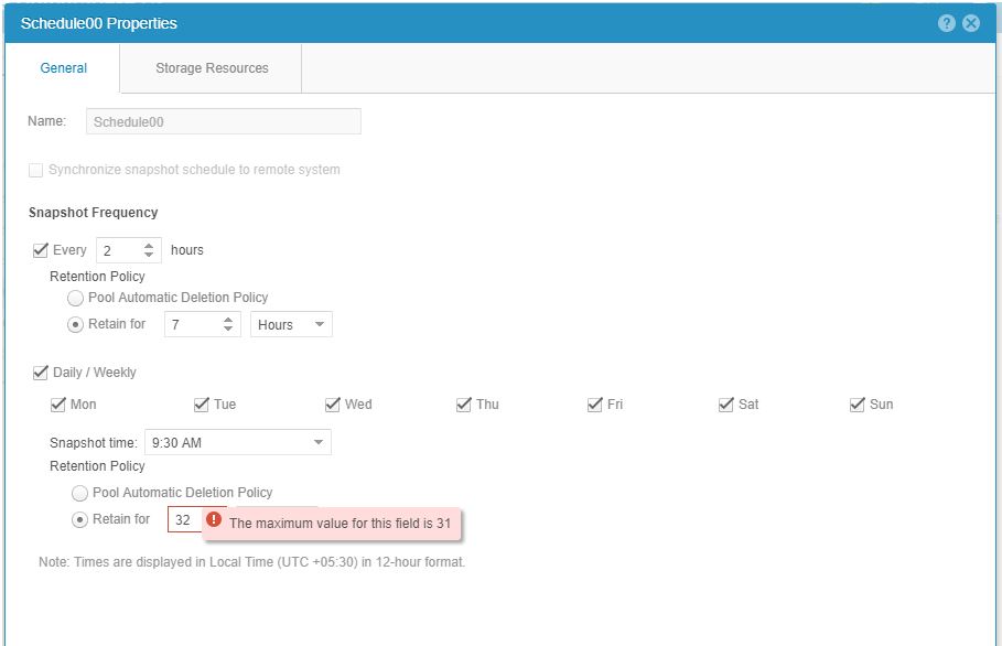 Deployment KB Dell EMC UnitySnapshot schedule with higher retention time more than 31Days