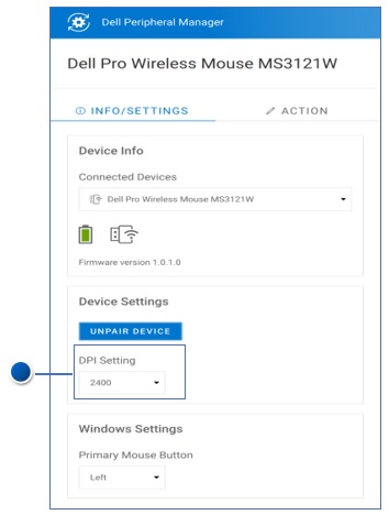 Dell Peripheral Manager DPI Setting Dell Peripheral Manager DPI Setting