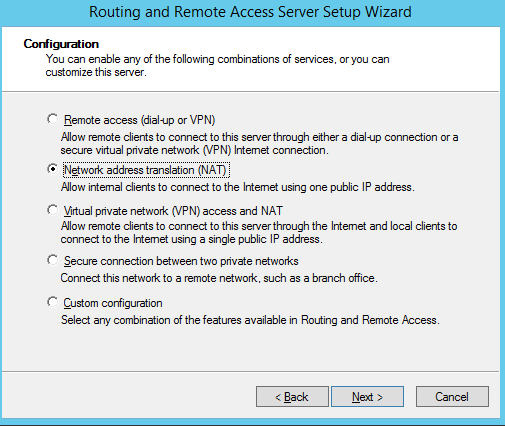 Figura 3: Asistente de configuración del servidor de enrutamiento y acceso remoto