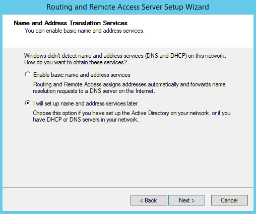 Servizi di NAT di routing e accesso remoto