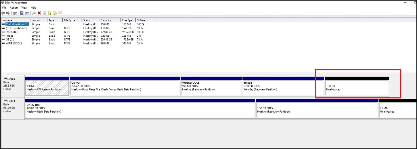 Windows 10 Disk Manager