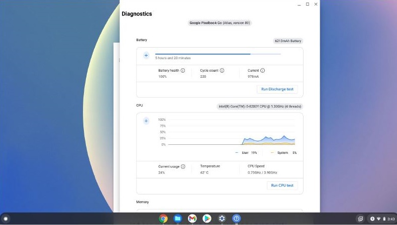 Chrome-käyttöjärjestelmän diagnostiikkatyökalu