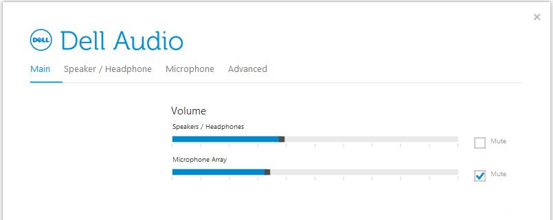 Dell オーディオマネージャの SLN294778_en_US__1Microphone ミュートオプション (1)