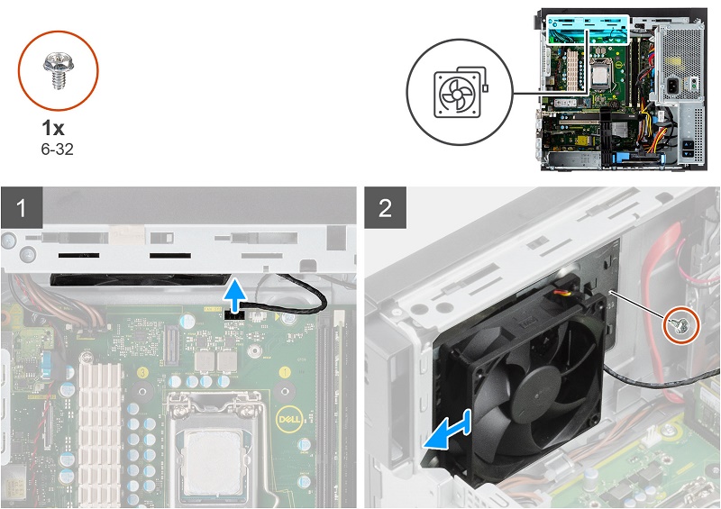 Dell 3650 和 3650 XE Precision 工作站系统风扇