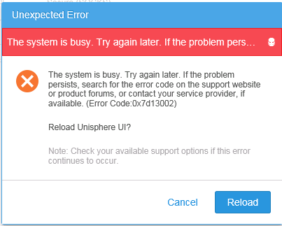 Dell EMC Unity: Error 