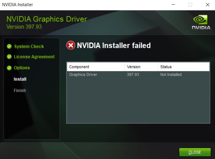 Failed to update the latest nVidia and Intel Graphics Driver Dell US