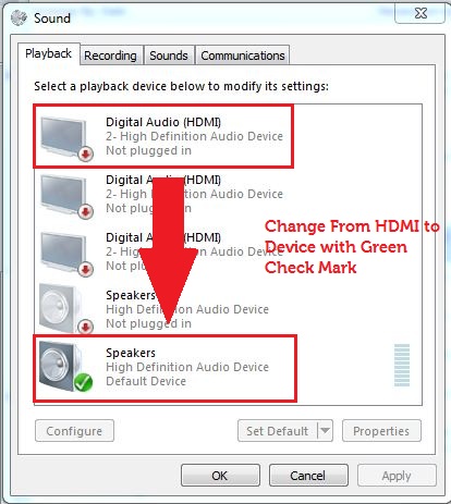 No Sound With Displayport Or Hdmi Video Cable Connection Dell Canada