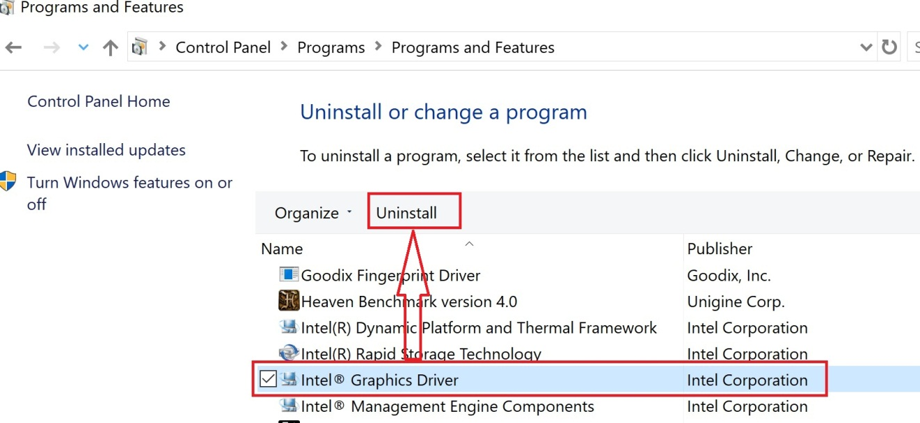 Intel Windows Menu Key Driver update through Windows update causes the Intel control setting ...