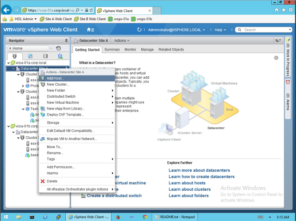 How to add a host to a vCenter 6 Datacenter through vSphere Web Client ...