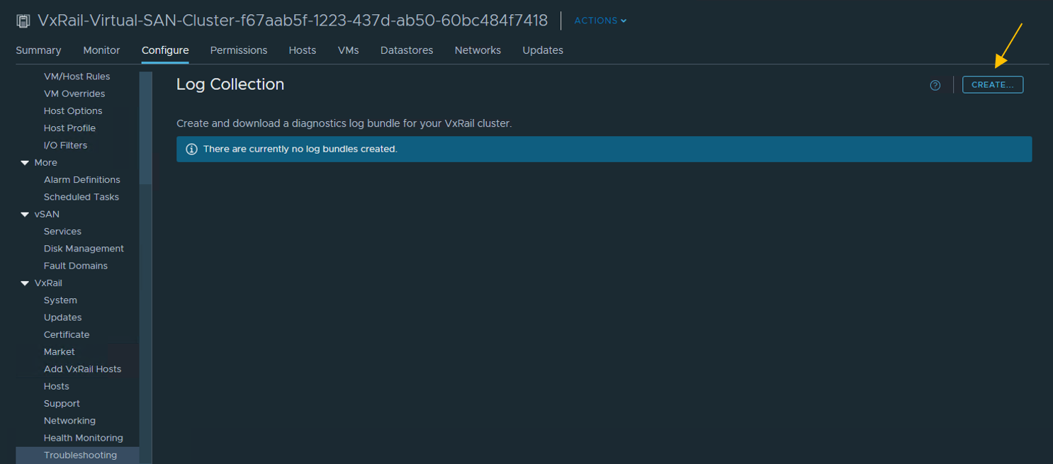 Dell EMC VxRail How to generate a support bundle within the vSphere HTML5 client. Dell US