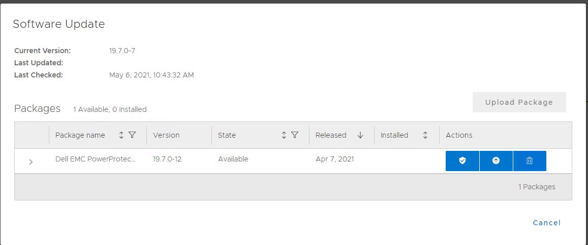 Powerprotect Data Manager Upgrade Package Stays In Processing State