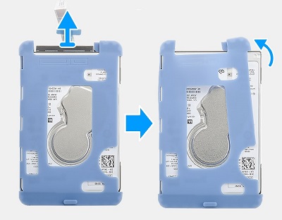 Rimozione della linguetta in gomma del disco rigido