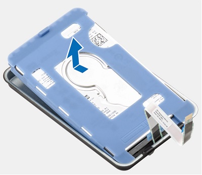 Entfernen der HdD-Gummilasche