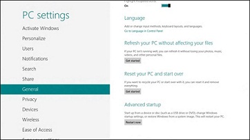 Tilgang til PC-innstillinger for Windows 8-oppstartsmenyen