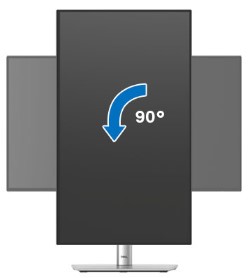 旋转 Dell UltraSharp 27 系列显示器 — 逆时针U2724DE
