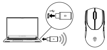 Connect the mouse cable to the USB port