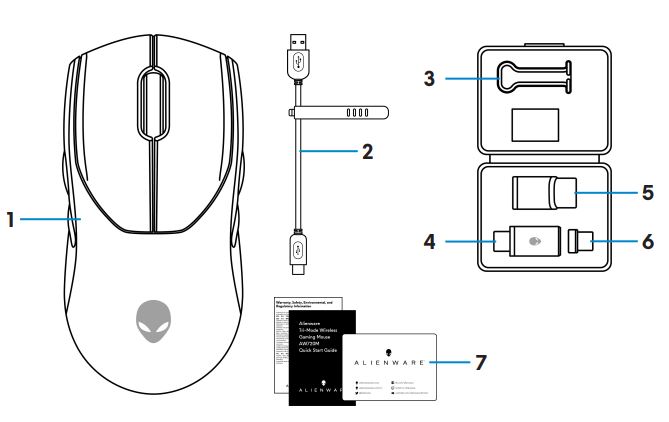 Souris de gaming sans fil Tri-Mode Alienware - AW720M