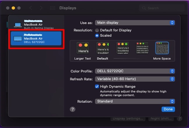 Macbook M1リフレッシュ レートが Variable 40 60 Hertz に設定されている場合にdellモニター画面でフリッカーが発生する Dell 日本
