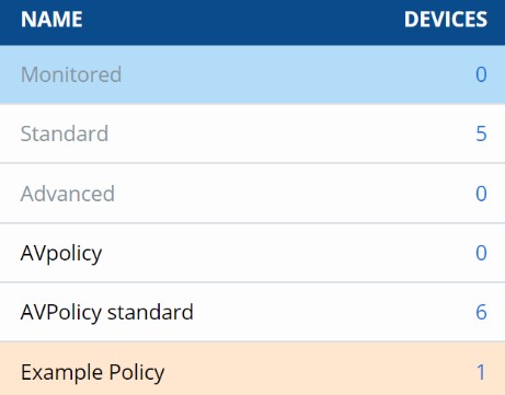 Selecting a policy name