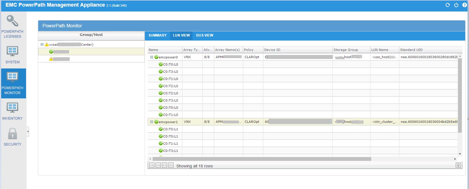 EMC PowerPath 管理應用裝置