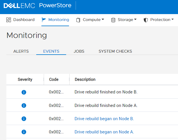 Gebruikersinterface van PowerStore Manager