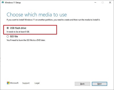 Install Windows 11 using a USB drive (Media Creation Tool) 