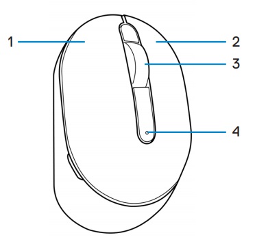 dell mobile wireless mouse ms3320w top view