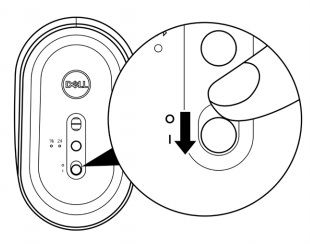 Мобільна бездротова миша Dell MS3320W Встановлення акумулятора5