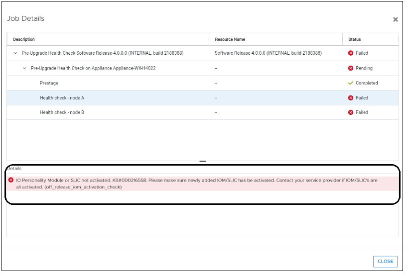 PowerStore Health check has detects IOPM V2 modules or SLICs