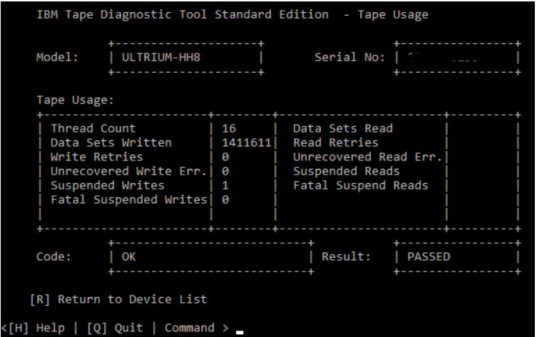 Tape usage from media drive