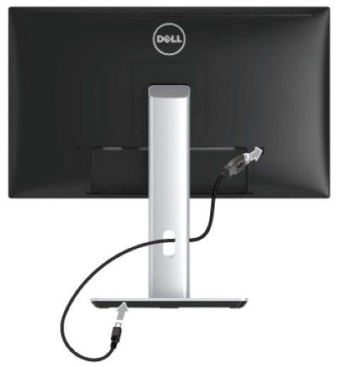 Ligar o cabo micro USB ao Monitor Dell U2417HJ.