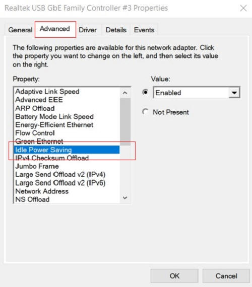 Configuração da lista Propriedade