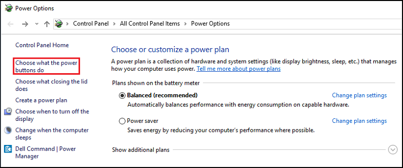 Opcje zasilania systemu Windows