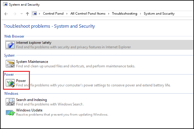 Sistema y seguridad de Windows