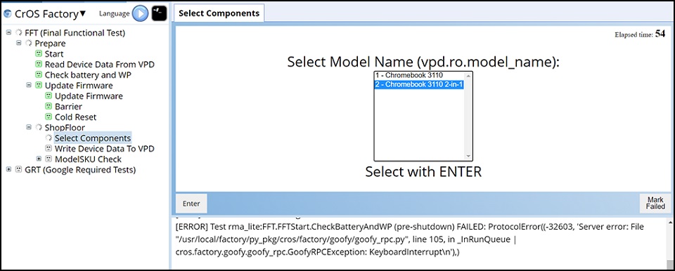 ChromeOS Factory - Select Model Name