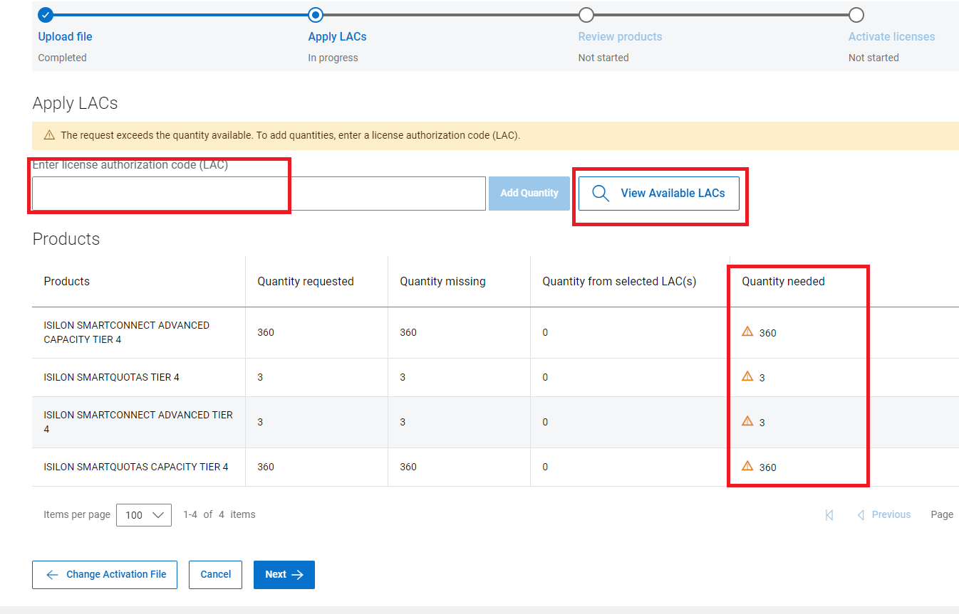 Pagina met ontbrekende hoeveelheden