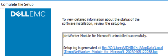 プログラムのアンインストールが正常に終了しました