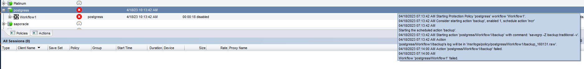 Il backup del flusso di lavoro NMC non riesce a eseguire lo script di backup NSR non impostato