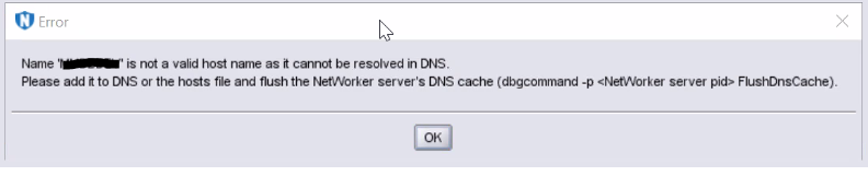 Screenshot der Fehlermeldung