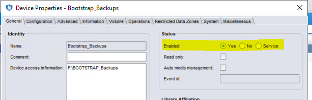 Змінити стан пристрою на Вимкнути (Ні)