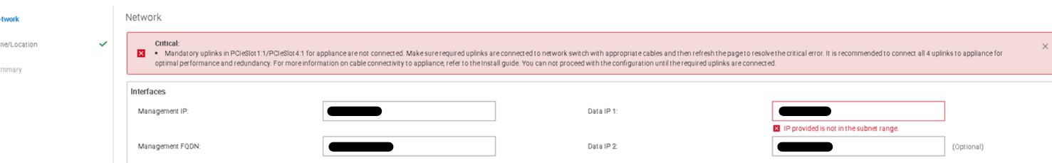 Advertência de requisito de uplink obrigatório