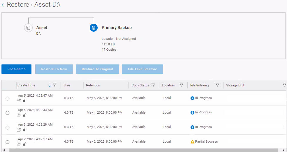 PowerProtect Data Manager When attempting to restore an asset, the