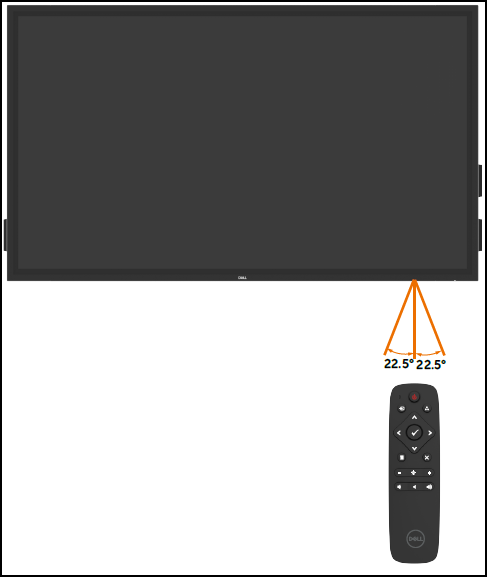 C7520QT Remote Control Distance and Angle Diagram