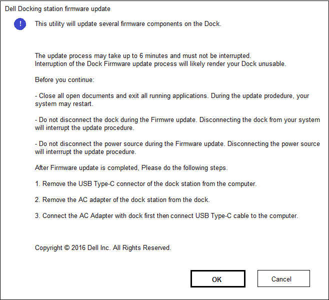 Atualização de firmware da Dell Dock Station