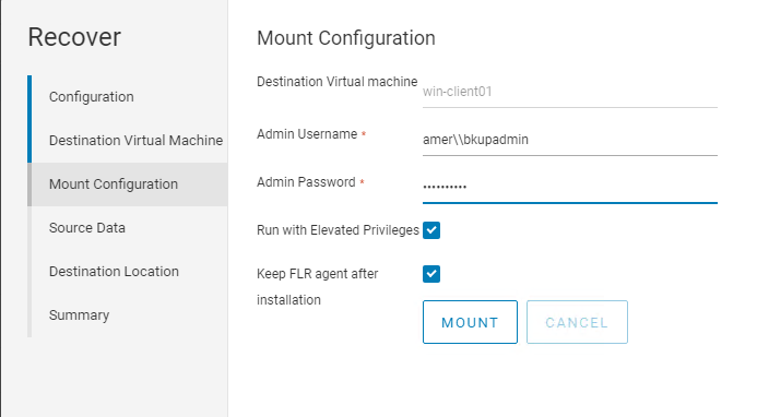 Specify an FLR user account to use with Run with Elevated Privileges 