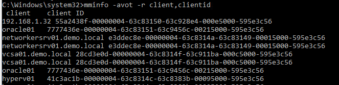 Check client ID using mminfo command