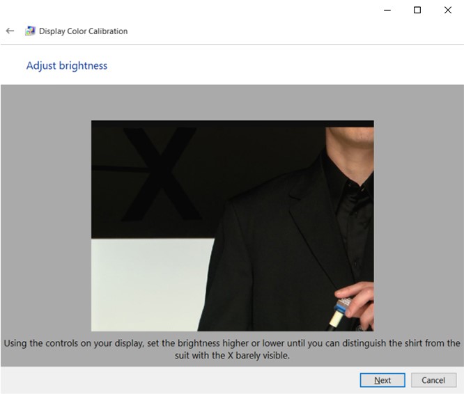 Adjust brightness screen in the Display color calibration utility in Windows 11 and Windows 10