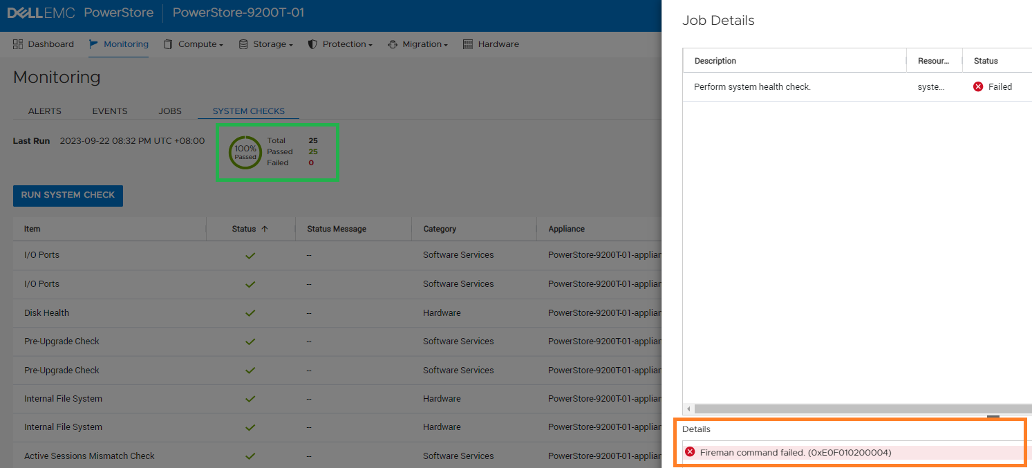Skjermbilde av feilmeldingen 