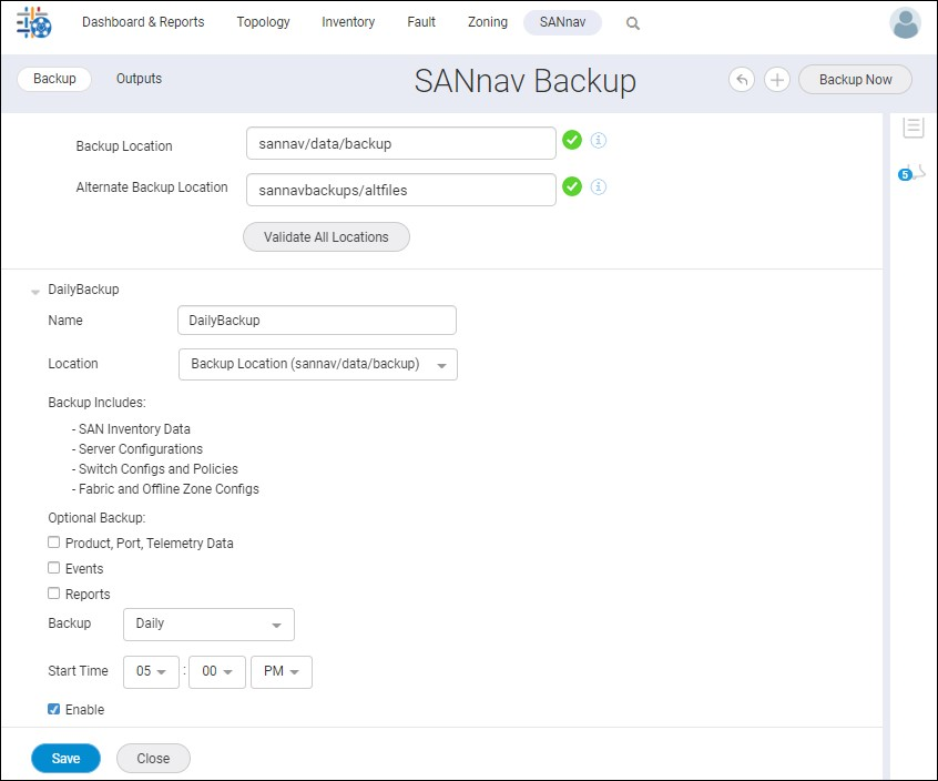 Connectrix San Navigator How to Configure Scheduled Backup of
