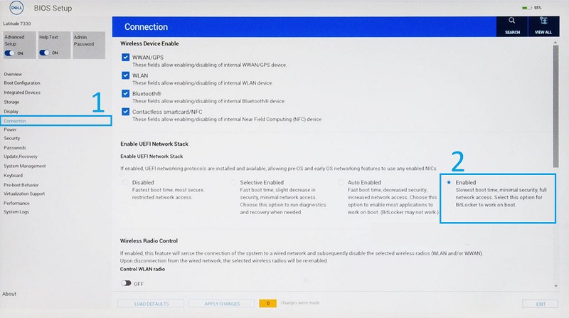 Abilitare UEFI Network Stack nel BIOS